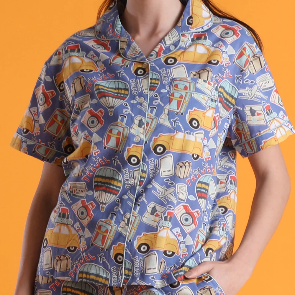 Around the World Shorts PJ Set - Image 7