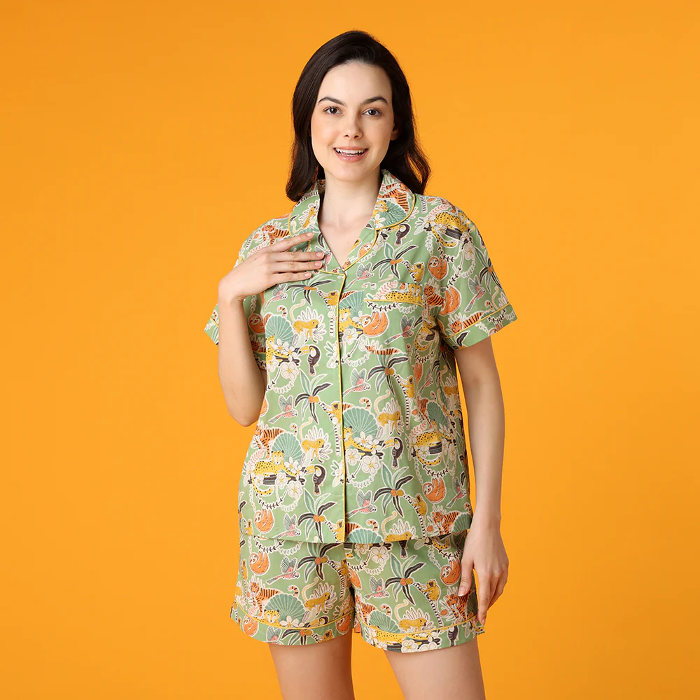 Tropical Jungle Shorts PJ Set